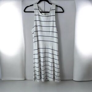 Abercrombie & Fitch Dress Navy Blue White Stripes Medium